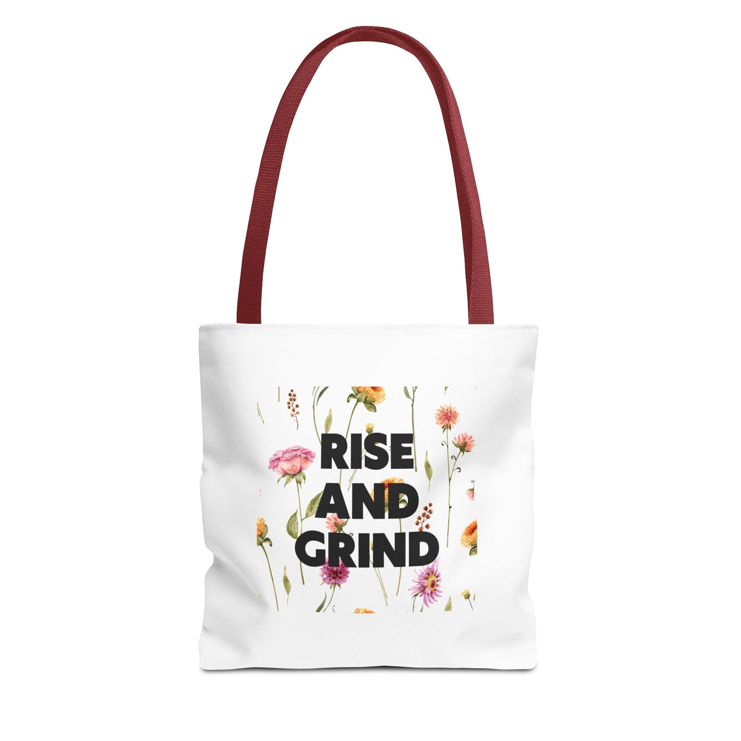 Sac fourre-tout à motif floral – Sac de motivation « Rise and Grind » pour une inspiration quotidienne
