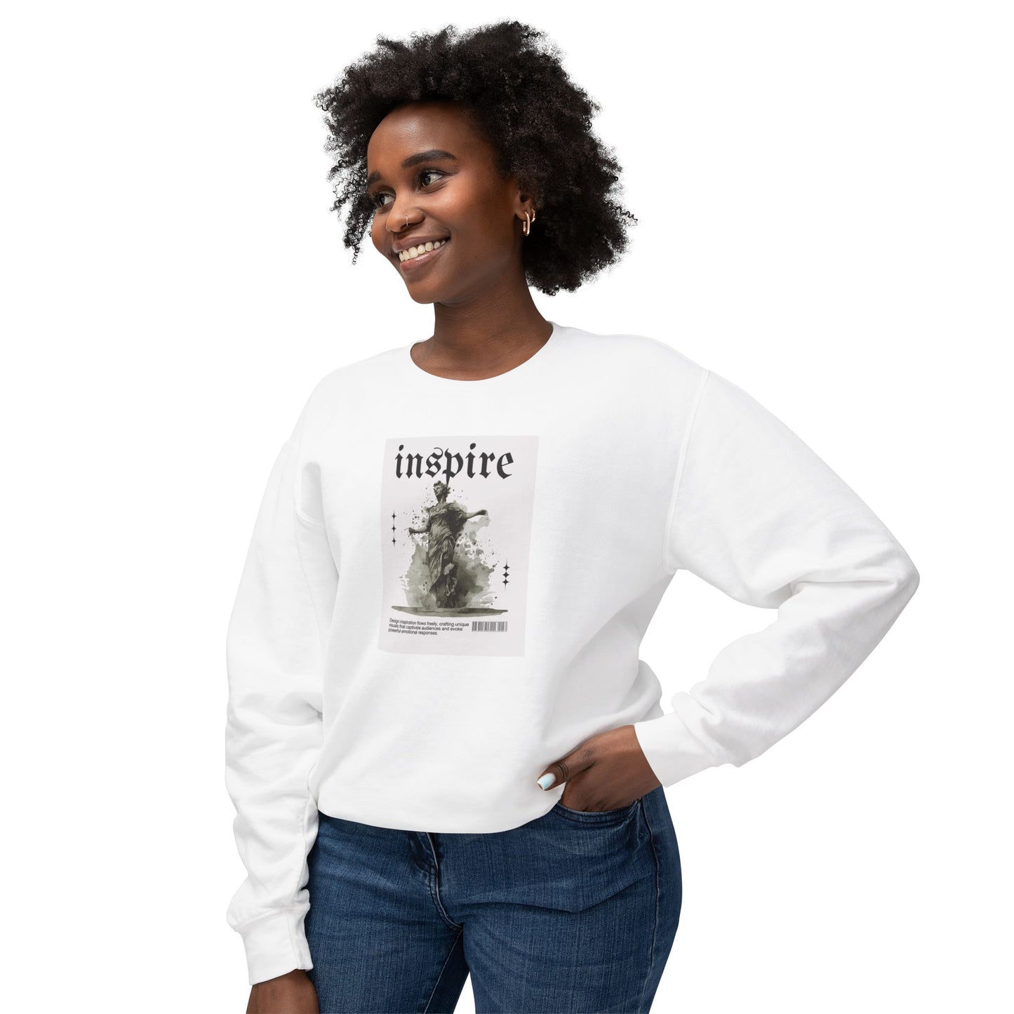 Inspire Unisex Lightweight Crewneck Sweatshirt | Motivational Art for Everyday Wear