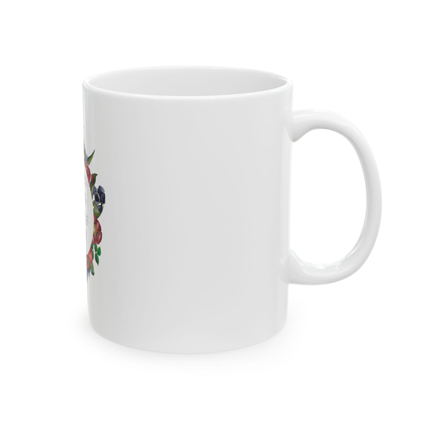 Inspirational Floral Ceramic Mug - "Success Starts with Self-Belief" | Coffee & Tea Mug