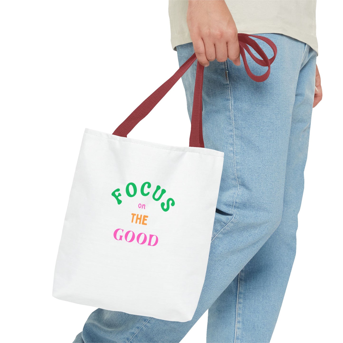 Inspiring 'Focus on the Good' Tote Bag | Eco-Friendly Everyday Shopper