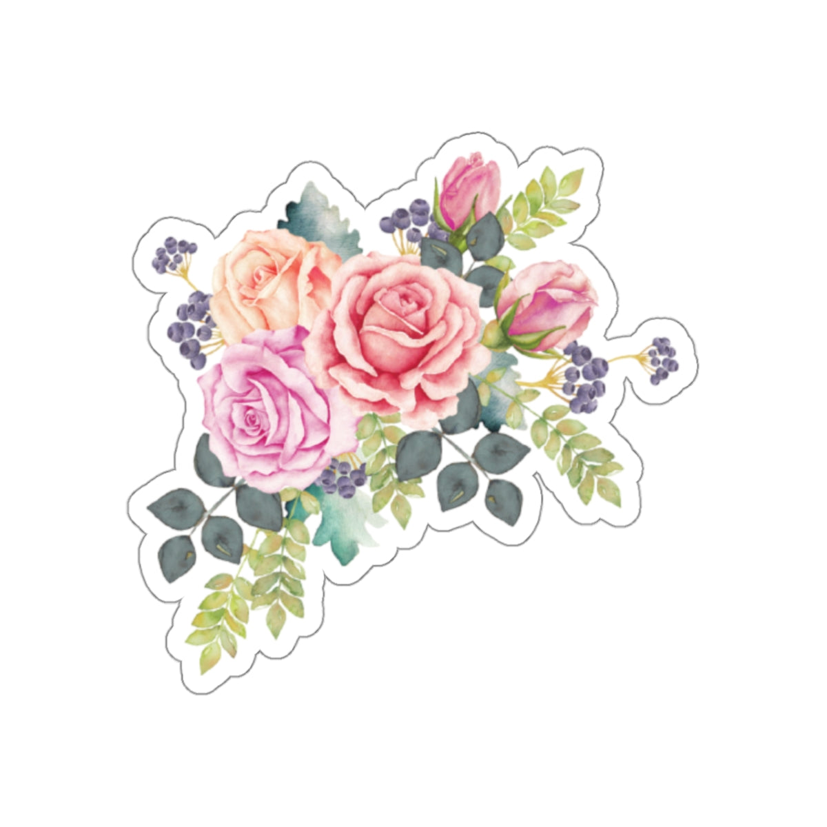 Floral Kiss-Cut Stickers | Elegant Rose Design for Decor & Gifts