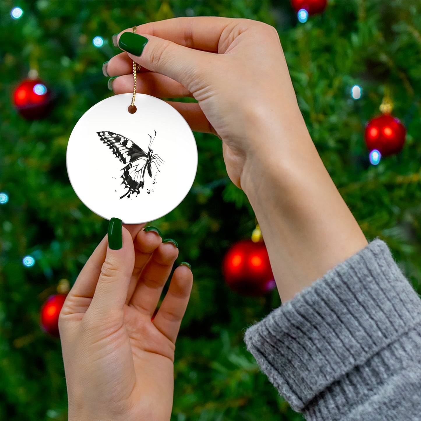 Elegant Butterfly Ceramic Ornament - Perfect for Holidays and Nature Lovers