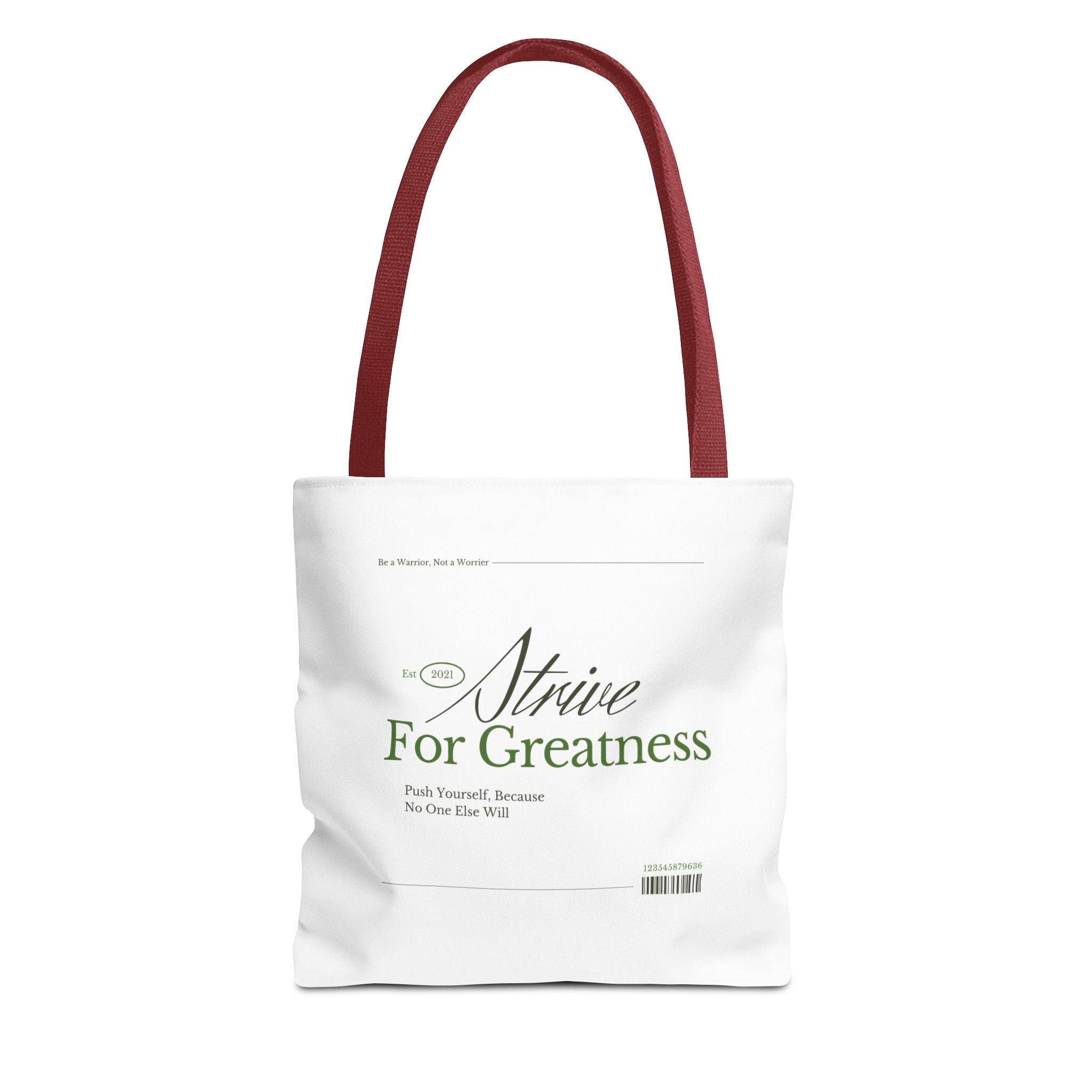 Motivational Tote Bag - Strive for Greatness | Inspirational Daily Carry Canvas Bag
