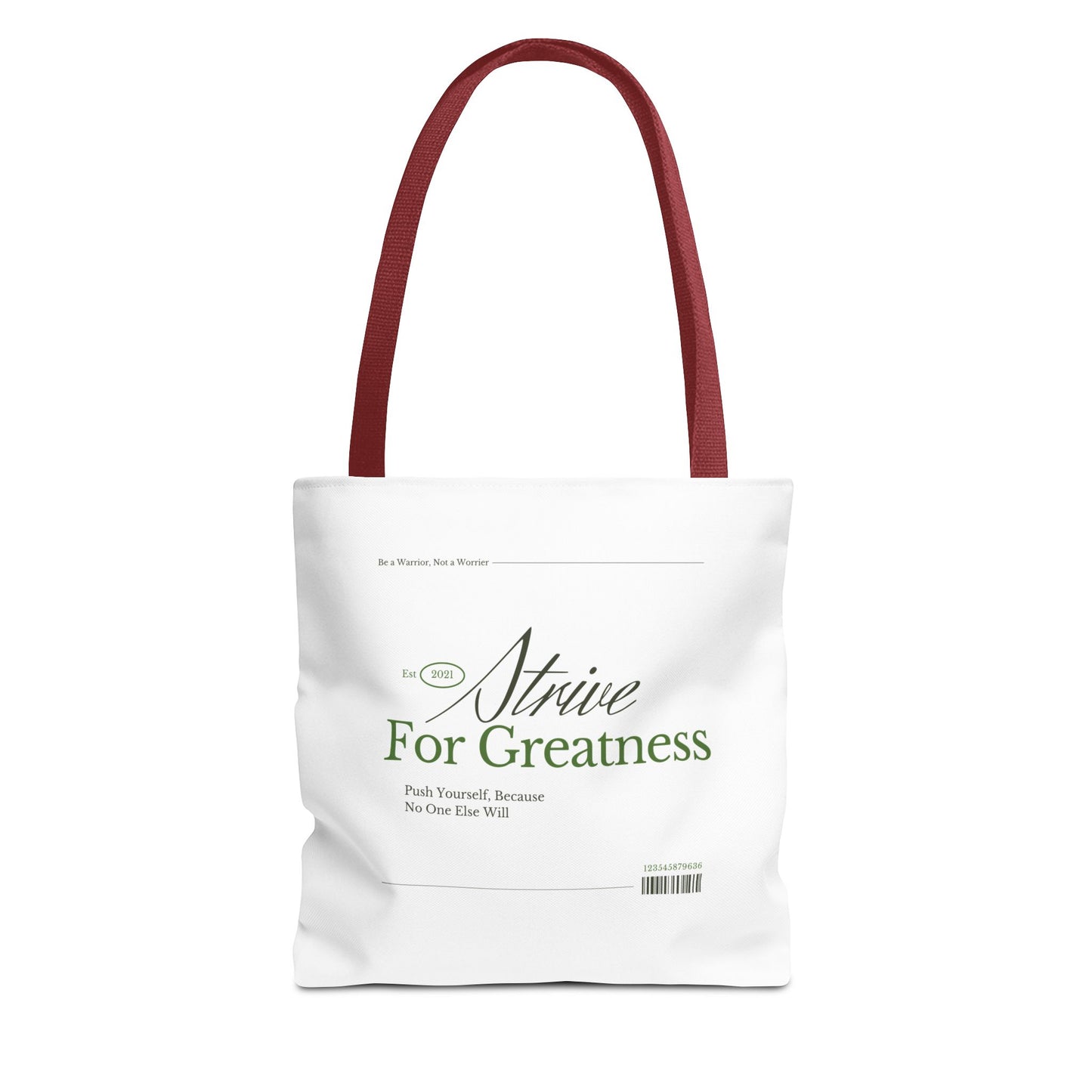 Motivational Tote Bag - Strive for Greatness | Inspirational Daily Carry Canvas Bag