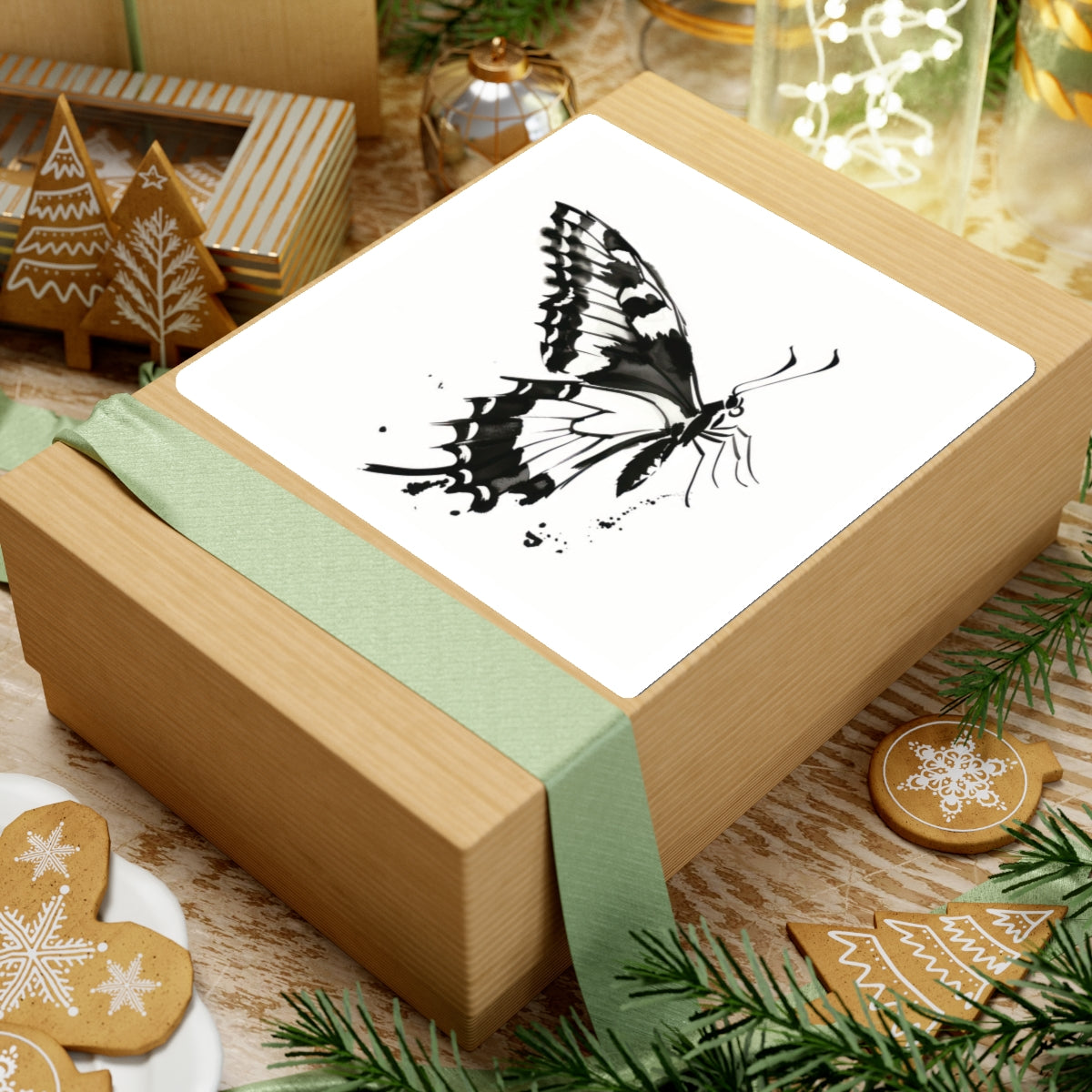 Elegantes pegatinas troqueladas de mariposas para personalización y decoración.