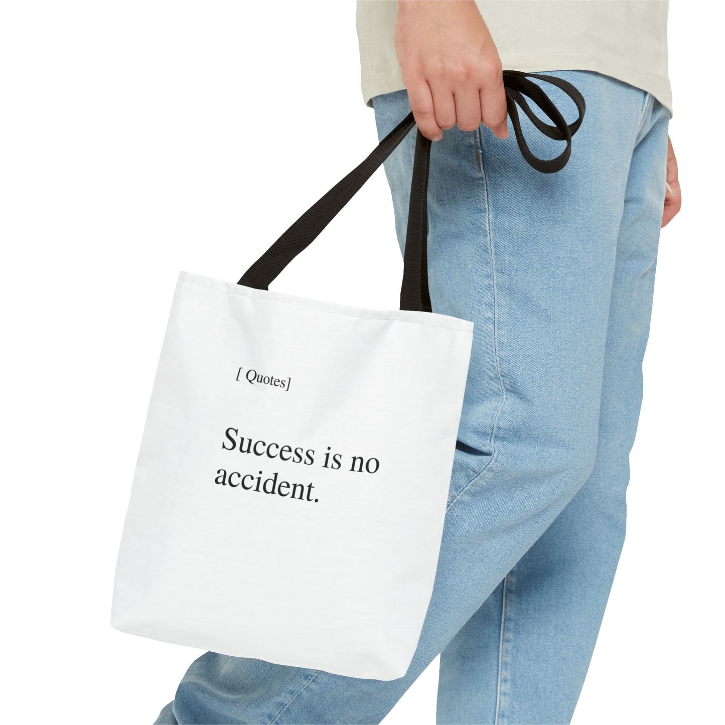 Inspirational Quote Tote Bag - "Success is No Accident" | Motivational Canvas Carryall