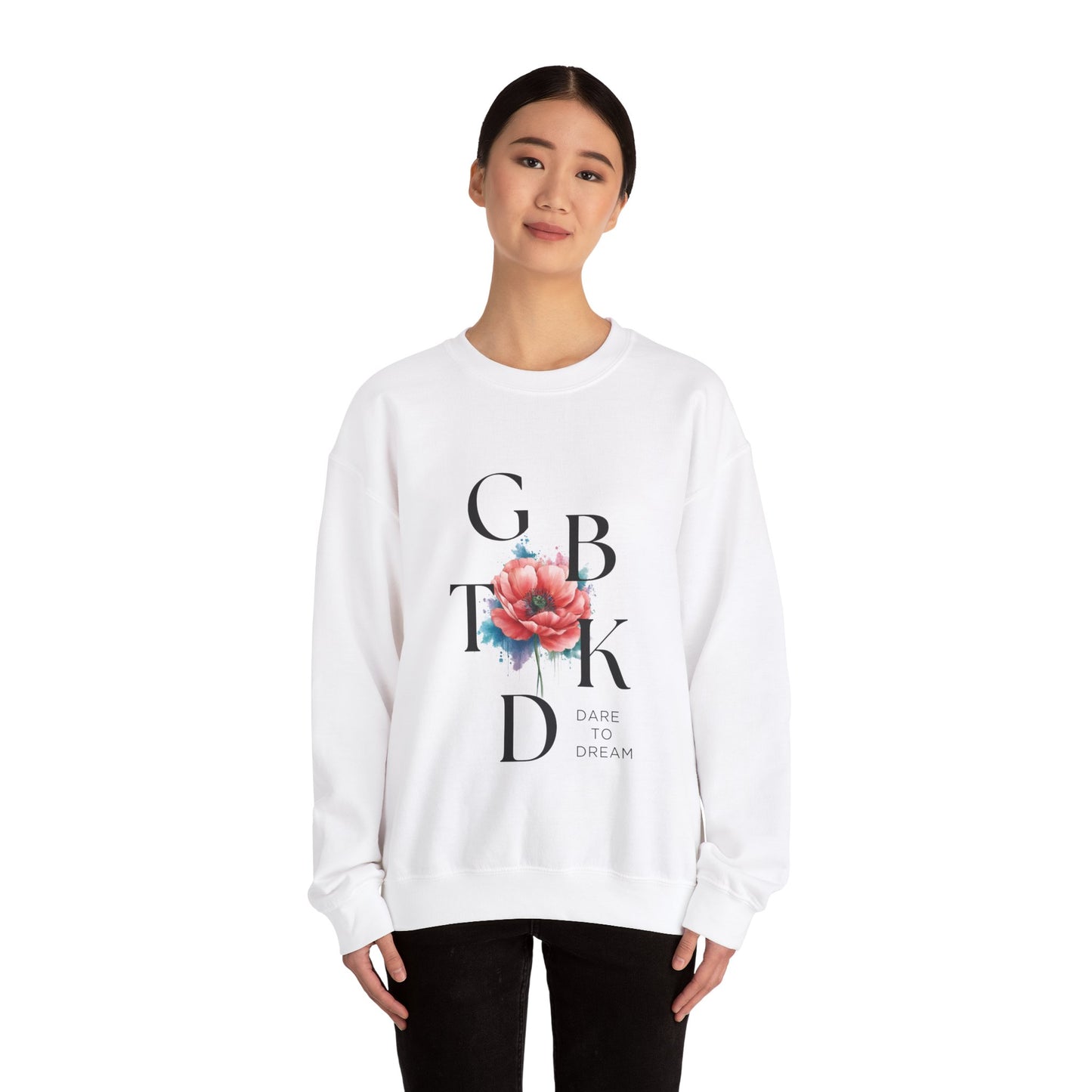 Dare to Dream Floral Sweatshirt | Unisex Heavy Blend Crewneck for Women & Men
