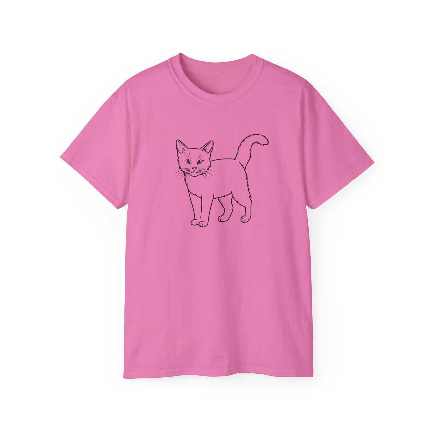 Bonita camiseta unisex de algodón ultrafino con diseño de gato: regalo perfecto para los amantes de los gatos