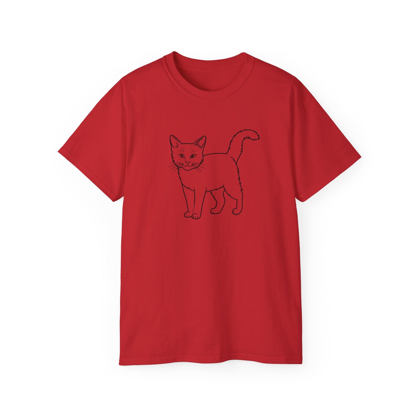 Bonita camiseta unisex de algodón ultrafino con diseño de gato: regalo perfecto para los amantes de los gatos