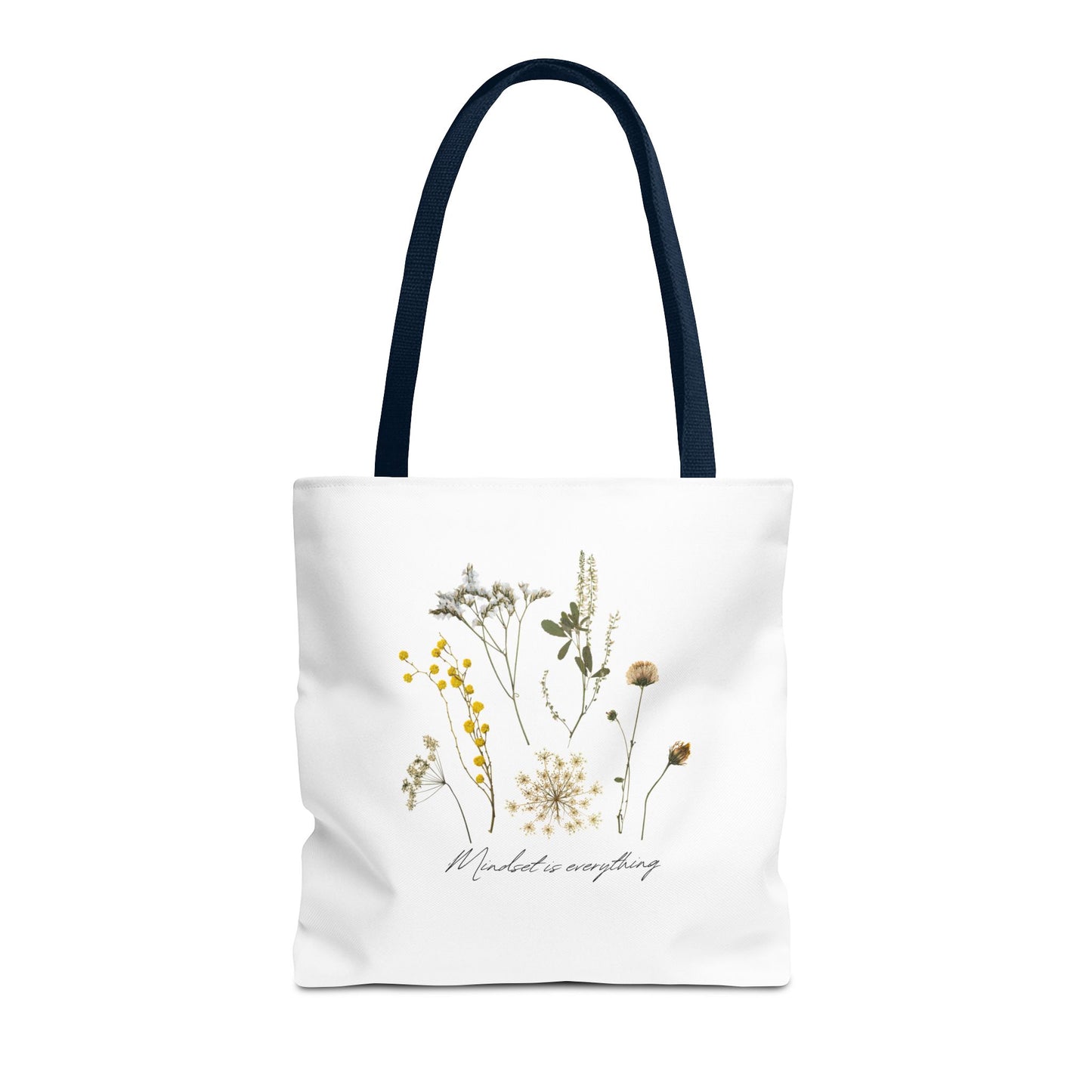 Motivational Floral Tote Bag – Inspirational Art Tote with Mindfulness Design for a Relaxing, Positive Vibe