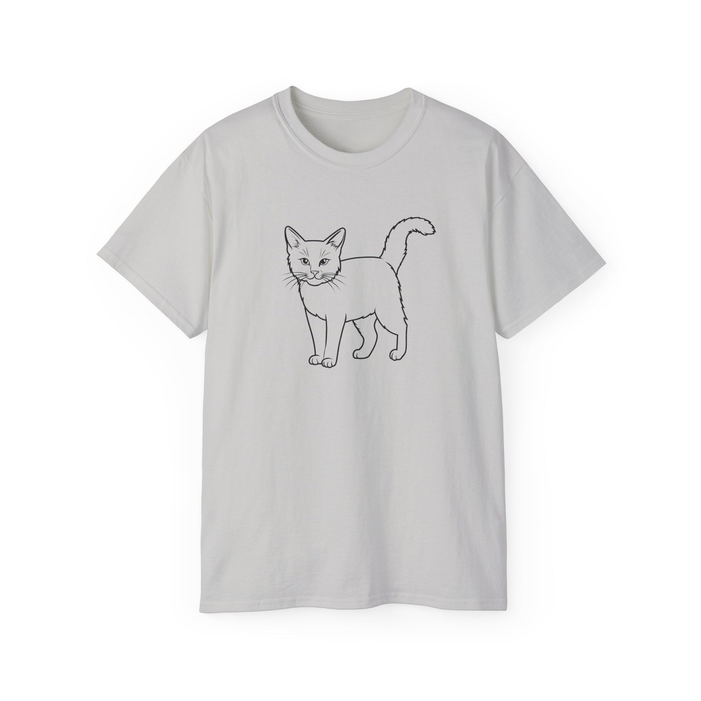 Bonita camiseta unisex de algodón ultrafino con diseño de gato: regalo perfecto para los amantes de los gatos