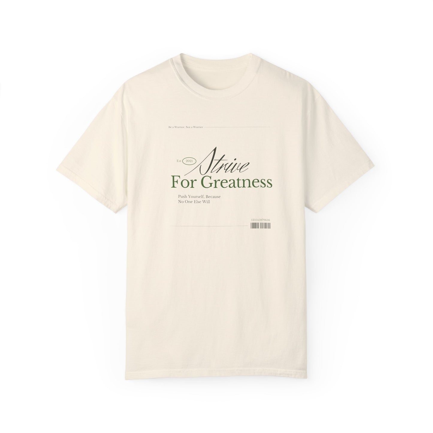 Motivational Garment-Dyed Tee - 'Strive For Greatness' | Unisex Comfort