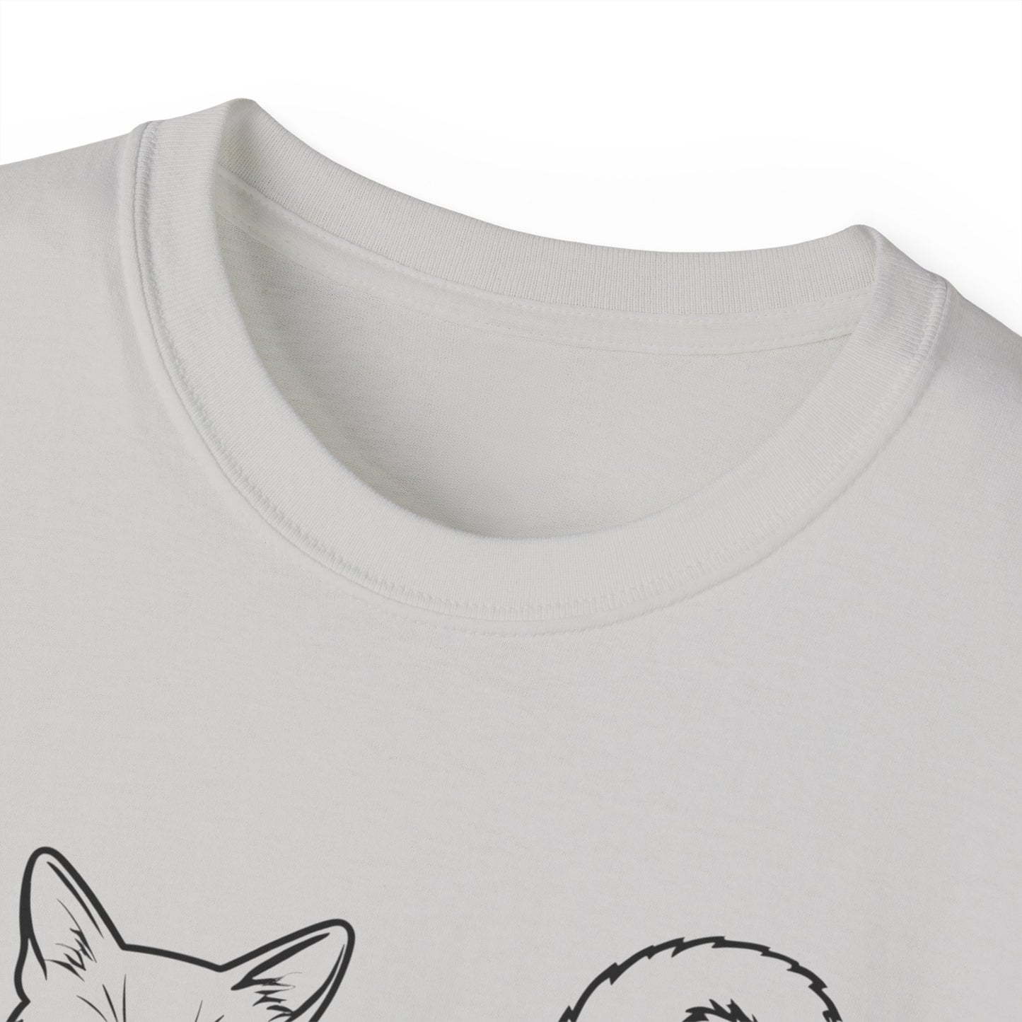 Bonita camiseta unisex de algodón ultrafino con diseño de gato: regalo perfecto para los amantes de los gatos
