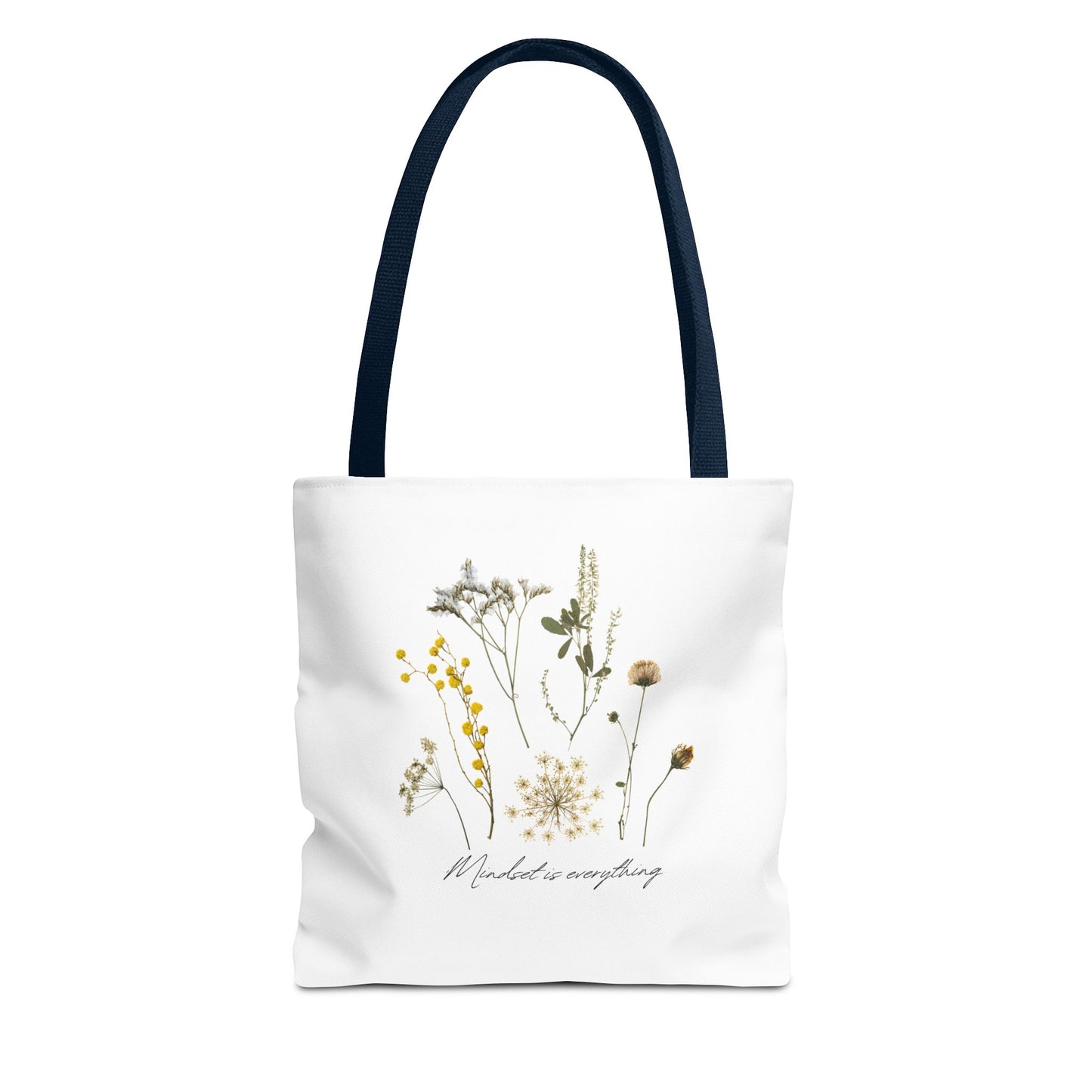 Motivational Floral Tote Bag – Inspirational Art Tote with Mindfulness Design for a Relaxing, Positive Vibe