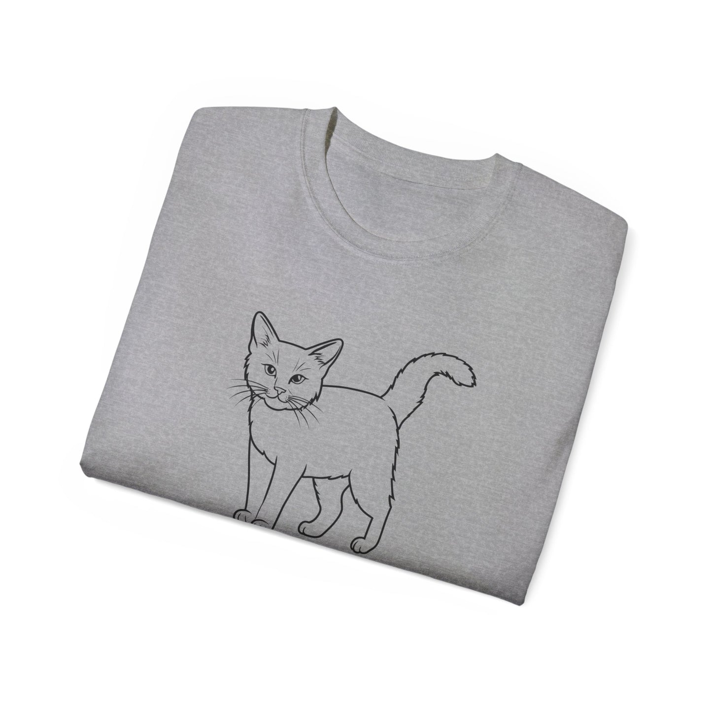 Bonita camiseta unisex de algodón ultrafino con diseño de gato: regalo perfecto para los amantes de los gatos