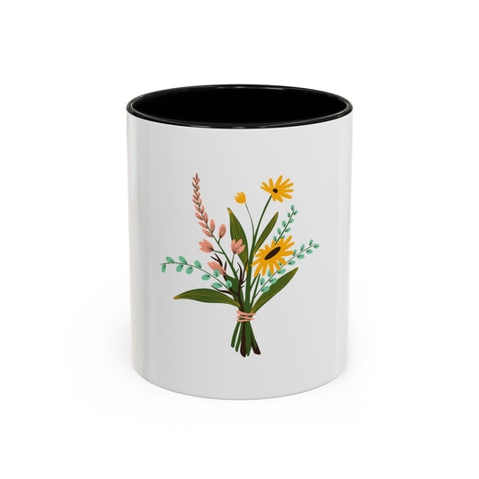 Taza de café con detalles florales: 11 oz y 15 oz: regalo perfecto para los amantes de la naturaleza