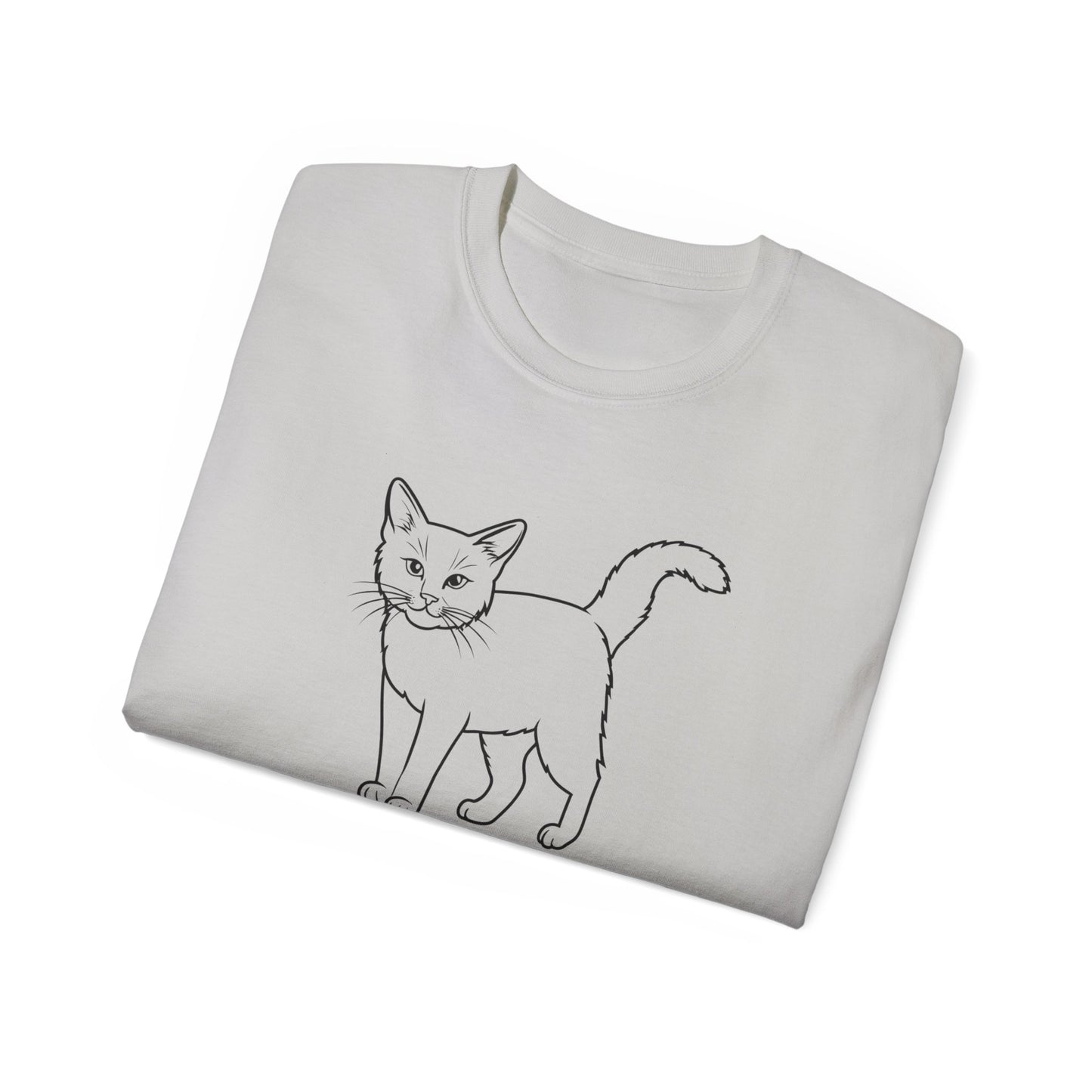 Bonita camiseta unisex de algodón ultrafino con diseño de gato: regalo perfecto para los amantes de los gatos