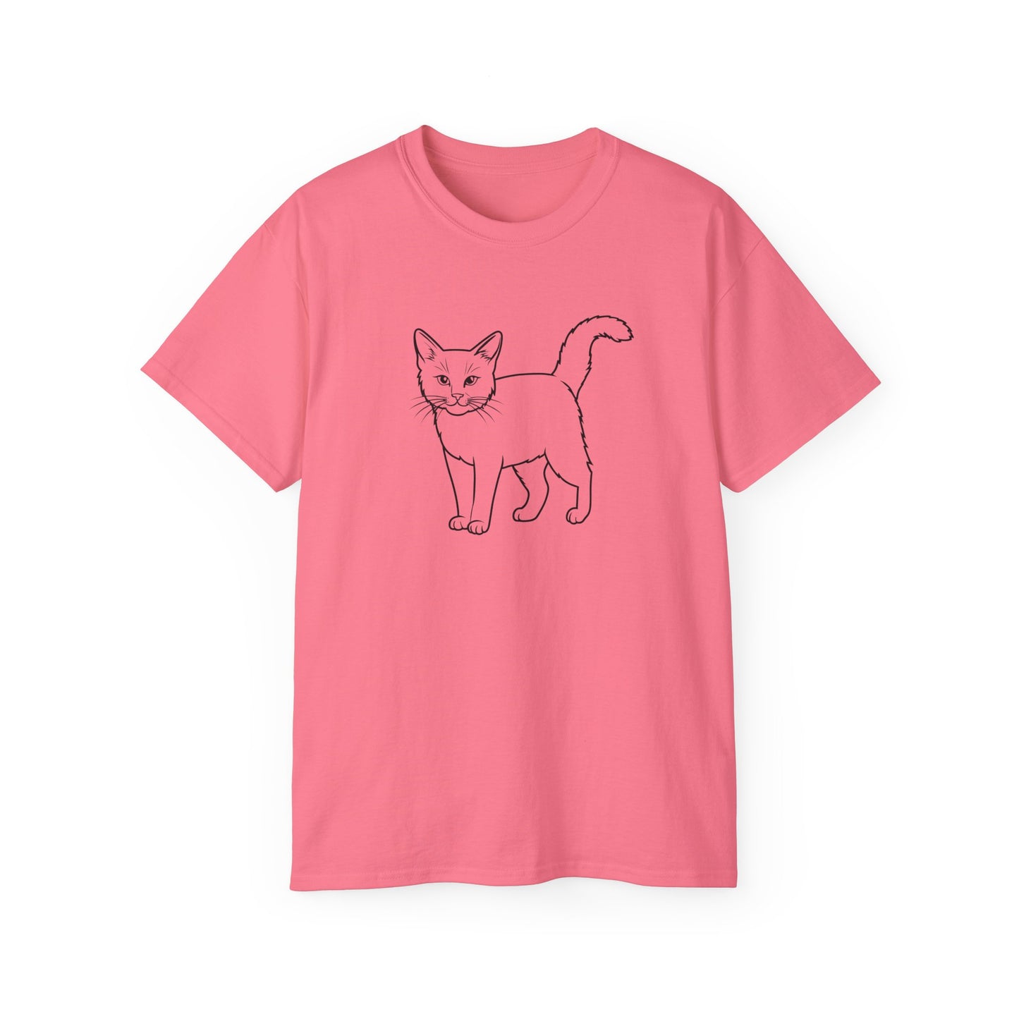 Bonita camiseta unisex de algodón ultrafino con diseño de gato: regalo perfecto para los amantes de los gatos