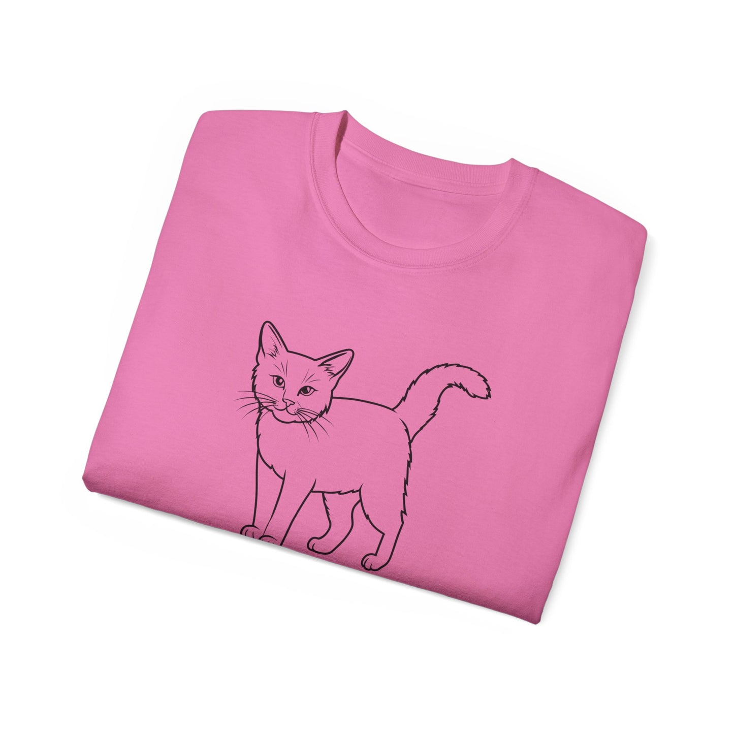 Bonita camiseta unisex de algodón ultrafino con diseño de gato: regalo perfecto para los amantes de los gatos