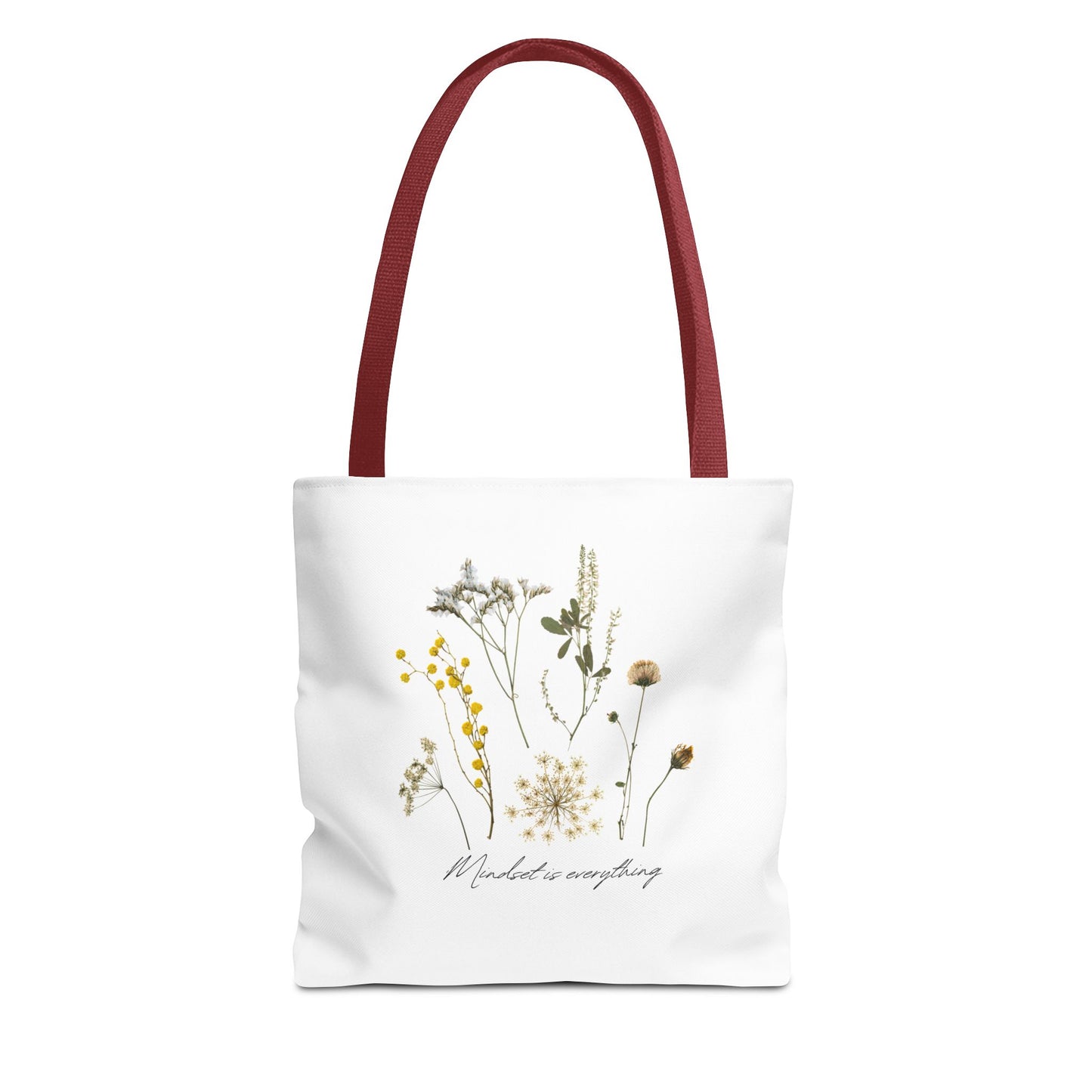 Motivational Floral Tote Bag – Inspirational Art Tote with Mindfulness Design for a Relaxing, Positive Vibe