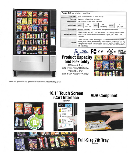 Evoke 6 Snack Merchandiser Vending Machine – South Florida
