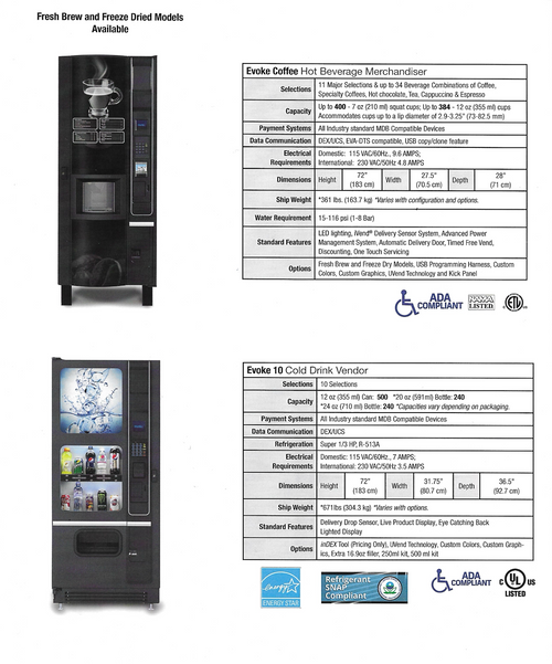 Evoke 10 Cold Drink Vending Machine – Free Placement in Broward & Miami-Dade